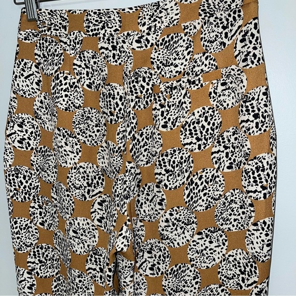 Topshop Pants Size 6 US Leopard Frill Trousers High Waist Crop Pant Ruffle Hem - Picture 8 of 11